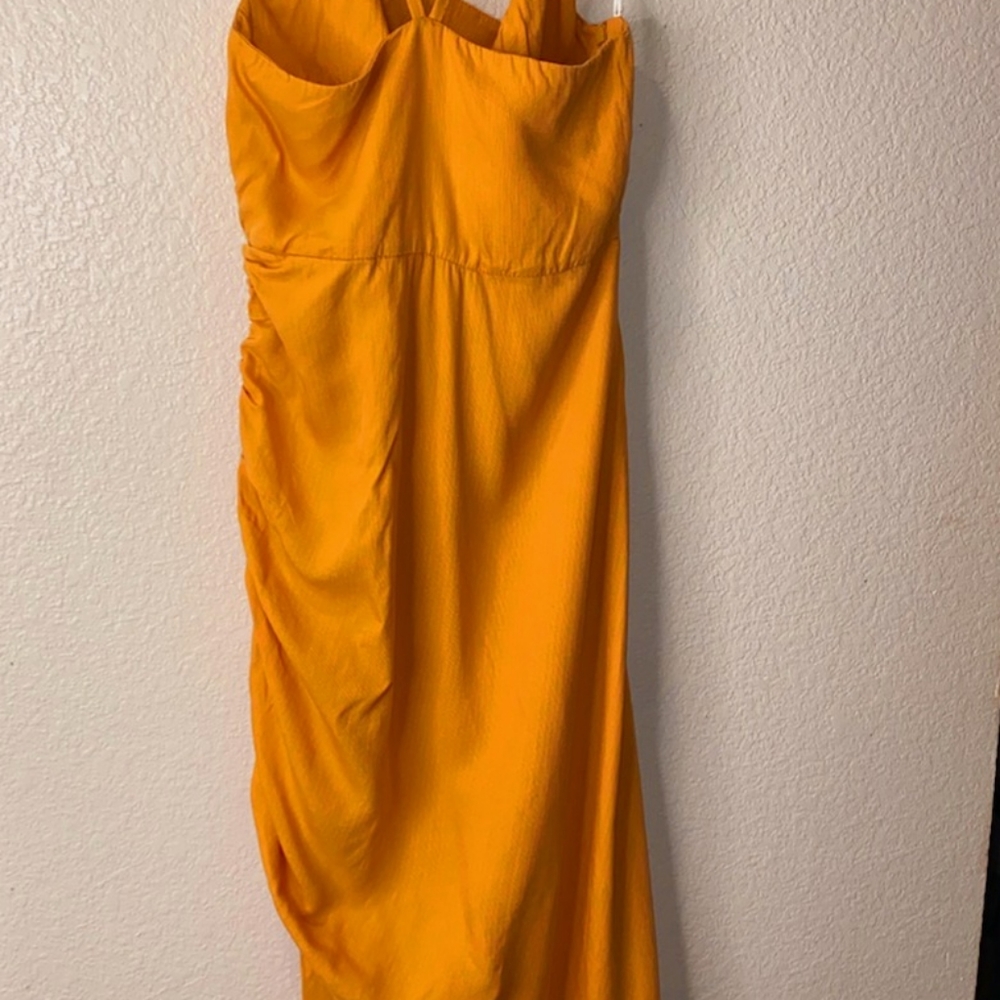 Zara Linen Blend Orange Strappy Dress - Picture 10 of 11